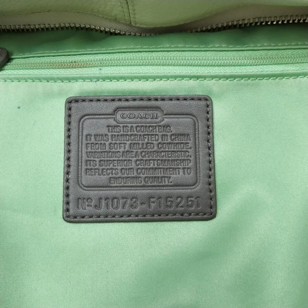 Coach Zoe White Leather Zipper Closure Hobo Shoulder Bag